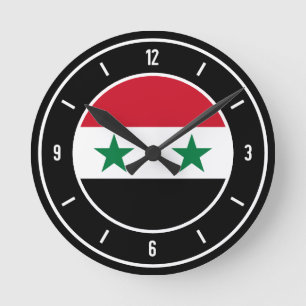 Syria Flag Elegant Ronde Klok