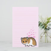 Syrian Hamster Love Briefpapier (Staand voorkant)