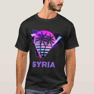 Syrië 80s Palm Tree Retro Syrisch Souvenir T-shirt