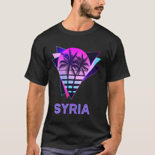 Syrië 80s Palm Tree Retro Syrisch Souvenir T-shirt