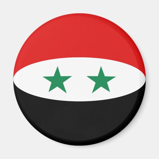 Syrie Aimant Drapeau Fisheye (Devant)