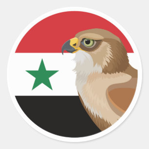 Syrië Falcon Syrische Nationale Dierenvlag Ronde Sticker