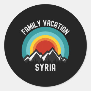 Syrië Familie Vakantie Matching Outfit Ronde Sticker