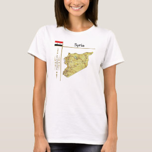 Syrië Kaart + Vlag + Titel T-Shirt