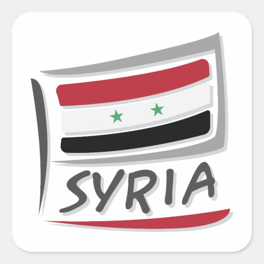 Syrië Pride X-vlag Vierkante Sticker (Voorkant)