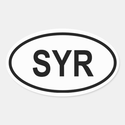 Syrië "SYR" Ovale Sticker (Voorkant)