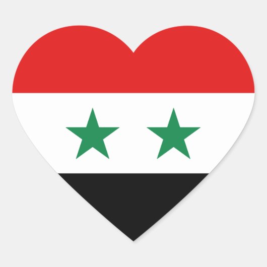 Syrië Vlag Hart Sticker (Voorkant)