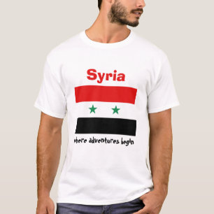 Syrië Vlag + Kaart + Tekst T-shirt