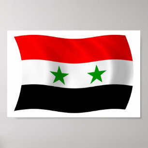 Syrië Vlag Poster Print