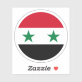 Syrië Vlag Ronde Sticker (Vel)