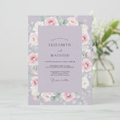 Syringa Blush Krans Bruiloft Kaart (Staand voorkant)
