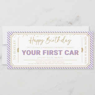 Syringa Eerste Auto Verjaardagscadeau Bon Card Kaart