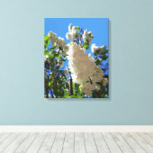 Syringa, witte Lila ventilatorstructuur Canvas Afdruk (Insitu (Houten vloer))