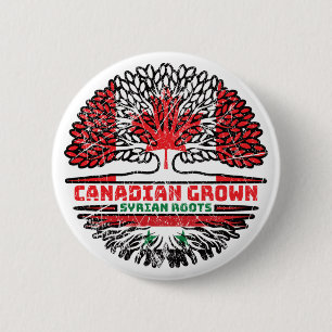 Syrisch-Canadese vlag over boomstammen Ronde Button 5,7 Cm