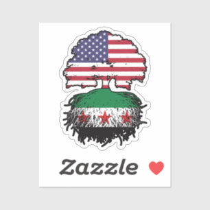 Syrische Amerikaanse wortels en kroonboom Sticker