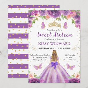 Syrische jurk Blonde prinses Sweet 16 Kaart