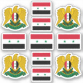 Syrische nationale symbolen/embleem en vlag sticker (Voorkant)
