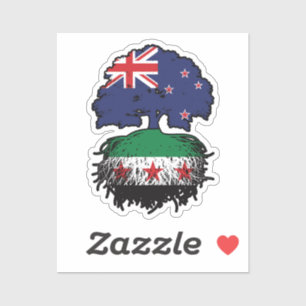 Syrische Nieuw-Zeelandse wortels en kroonboom Sticker