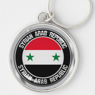 Syrische ronde-embleem sleutelhanger
