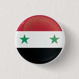 Syrische ronde-pictogramvlag ronde button 3,2 cm