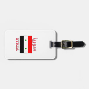 Syrische Vlag سوريا Arabische & Engelse WordArt Bagagelabel