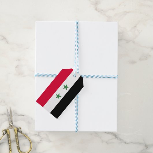 Syrische vlag cadeaulabel (Met Touw)