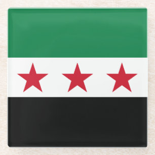 Syrische vlag glazen onderzetter