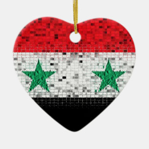 Syrische vlag glitter-versiering keramisch ornament