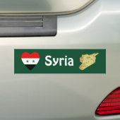 Syrische vlag Heart + Map Bumpersticker (Op auto)