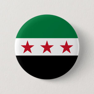 Syrische vlag ronde button 5,7 cm