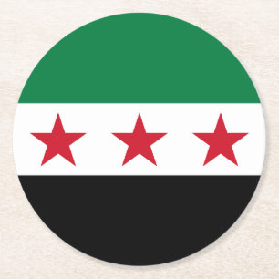 Syrische vlag ronde kartonnen onderzetter