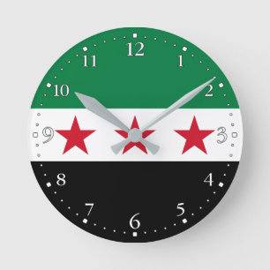 Syrische vlag ronde klok