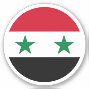 Syrische Vlag Ronde Sticker