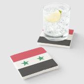 Syrische vlag stenen onderzetter (Zijkant)