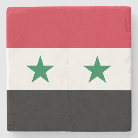 Syrische vlag stenen onderzetter (Voorkant)