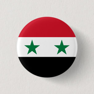Syrische vlag, Vlag van Syrië Ronde Button 3,2 Cm