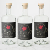 Syrup van de privéreservemaple Black met rood lef Likeurfles Etiket (Flessen)