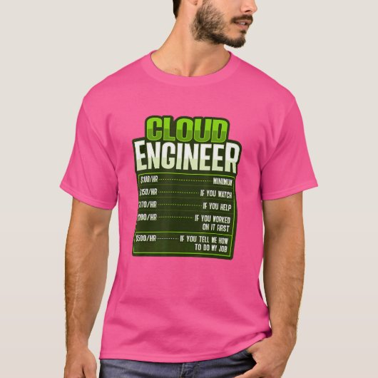 Sys admin en ontwikkelaar voor een Cloud devops en T-shirt (Voorkant)