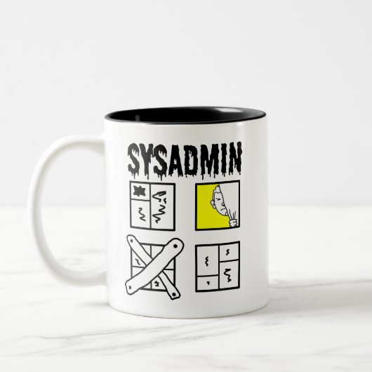 Sysadmin - de Beheerder van het Systeem Tweekleurige Koffiemok (Links)