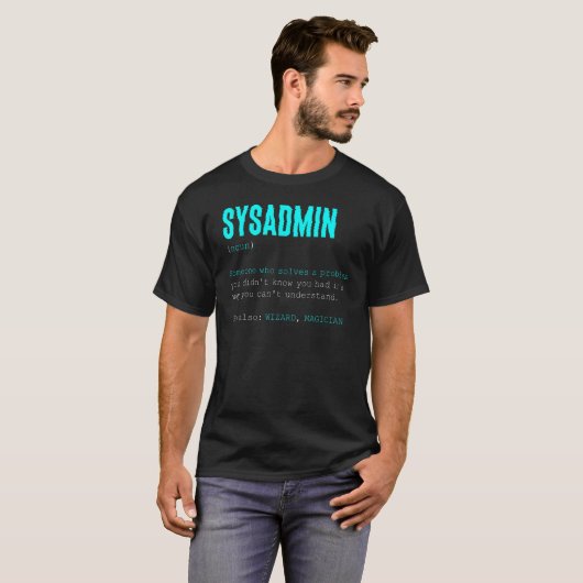 Sysadmin Definitie Systeembeheerder Technisch T-shirt (Voorkant volledig)