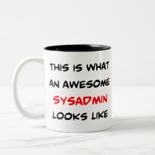 sysadmin, geweldige tweekleurige koffiemok