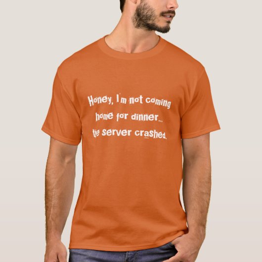 SysAdmin TShirts Oranje - Server neergestort (Voorkant)