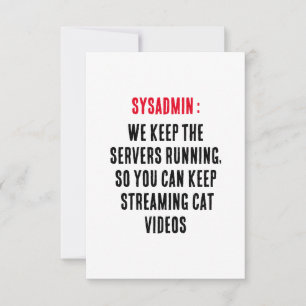 Sysadmin We houden de servers draaiende, zodat u Bedankkaart