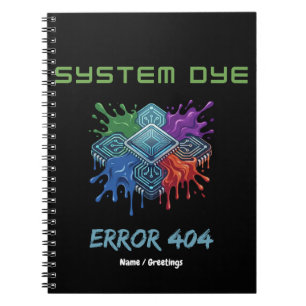 Systeem Kleur Fout 404 Tech Storing Microchip Graf Notitieboek