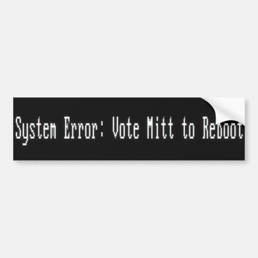 Systeemfout: Stemming Mitt om opnieuw op te starte Bumpersticker (Voorkant)