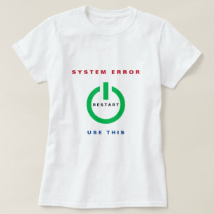 Systeemfout T-shirt opnieuw instellen