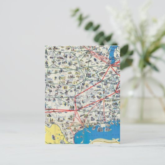 Systeemkaart van American Airlines Briefkaart (Staand voorkant)