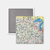 Systeemkaart van American Airlines Magneet (Voorkant / Achterkant)