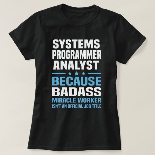 Systeemprogrammeur-analist T-shirt (Design voorkant)