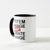 Systeemverandering niet klimaatverandering mok (Voorkant links)